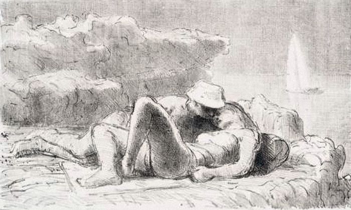 Lovers By The Sea by Edward Ardizzone, 1960